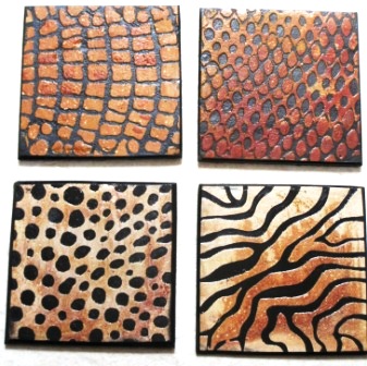 Slate Rock Coasters Animal Print Set of 4